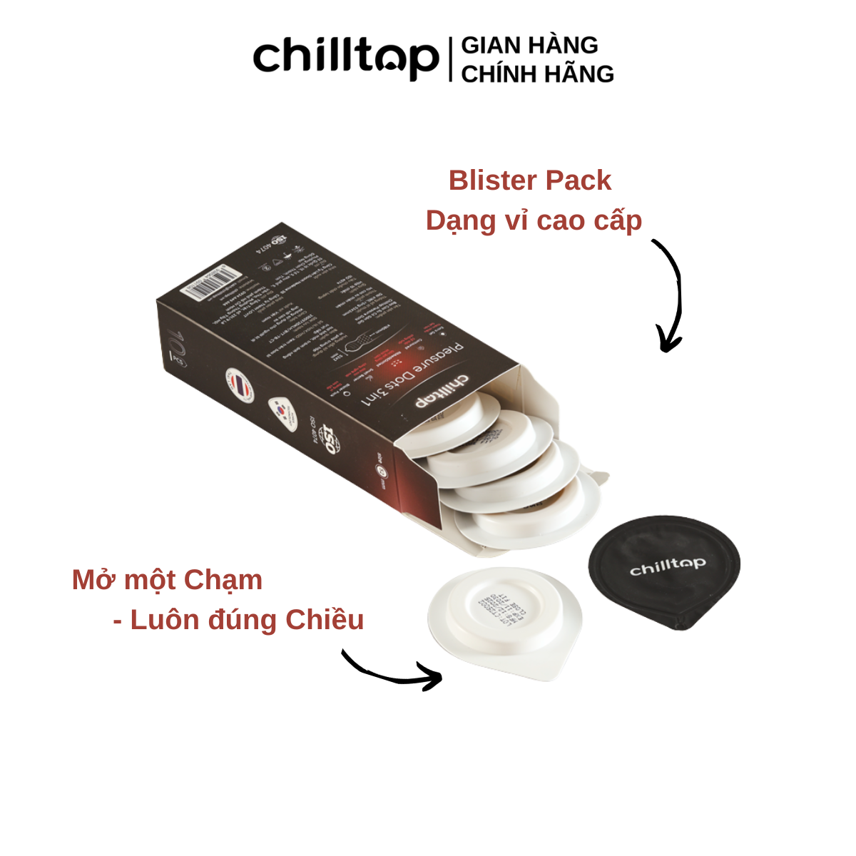 Bao cao su Gân Gai Chilltop Pleasure Dots Hộp 10 Bao