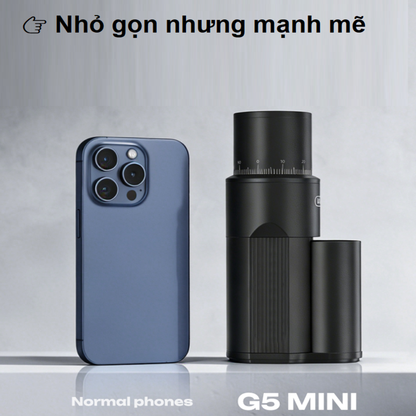 Máy xay hạt cà phê Espresso cầm tay, dùng pin. Thương hiệu Mỹ cao cấp HiBREW - G5 MINI - HÀNG CHÍNH HÃNG
