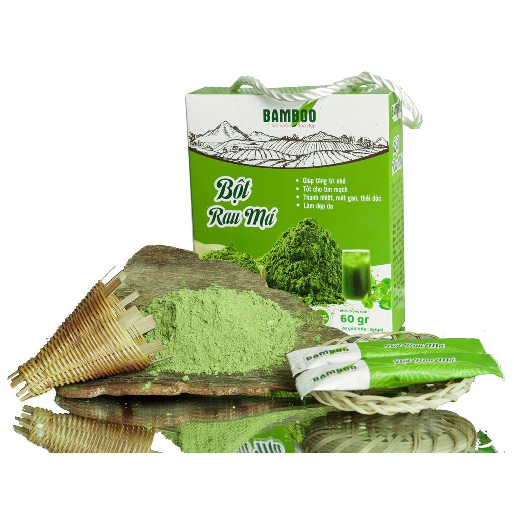 Bột rau má BAMBOO nguyên chất, siêu mịn hộp 60g/ 20 gói