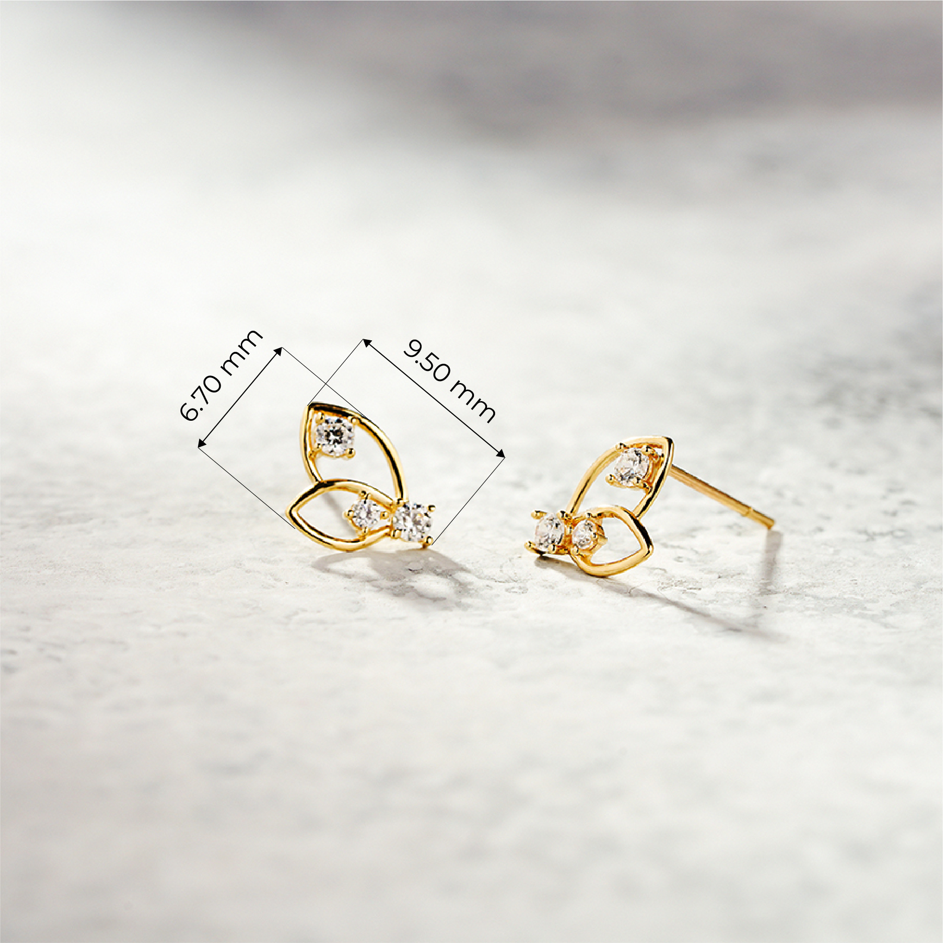 Bông Tai Nữ Vàng 14K BTAM83 Huy Thanh Jewelry