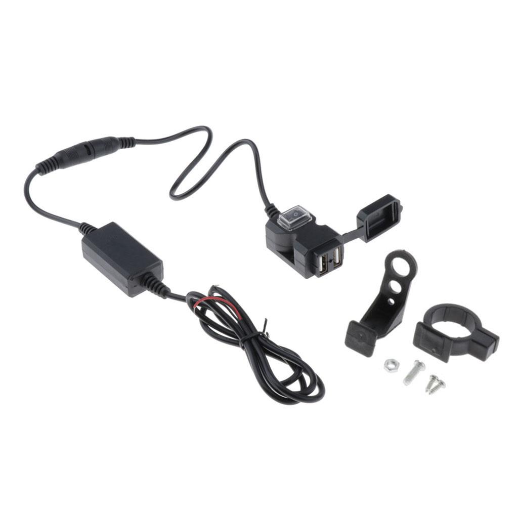 Waterproof Dual E-Bike USB Handlebar Charger Socket With Switch And Stand