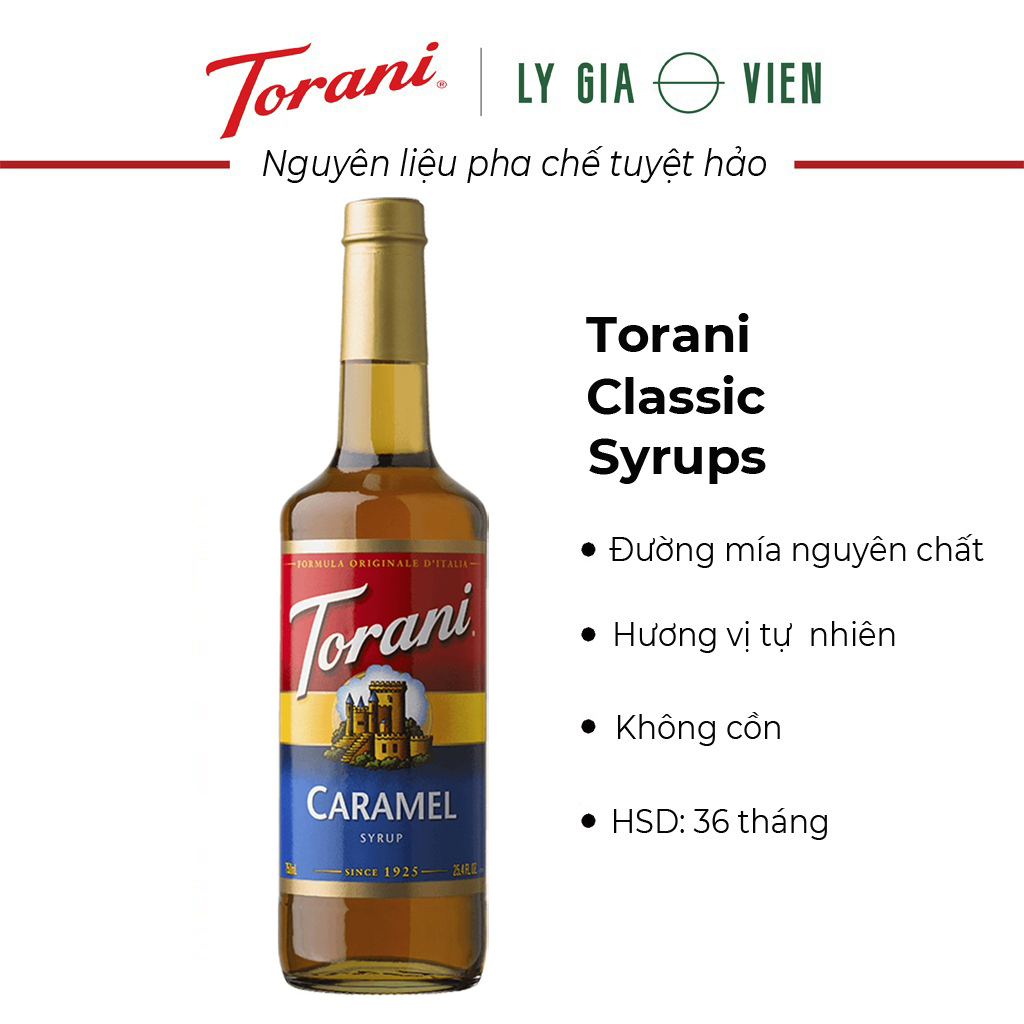 Siro Pha Chế Vị Caramen Cổ Điển Torani Caramel Syrup 750ml Mỹ - Nguyên Liệu Pha Chế Cà Phê và Trà Sữa