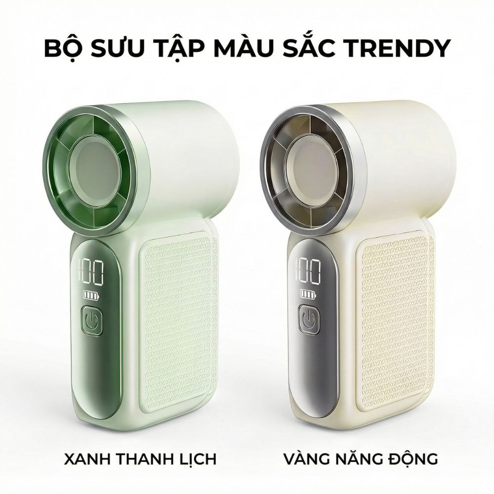 Quạt Cầm Tay Mini Kachi MK441 - Pin Khủng 3000mAh, Màn Hình LED Hiển Thị, 6 Cấp Độ Gió (Bảo Hành 18 Tháng) - hàng chính hãng