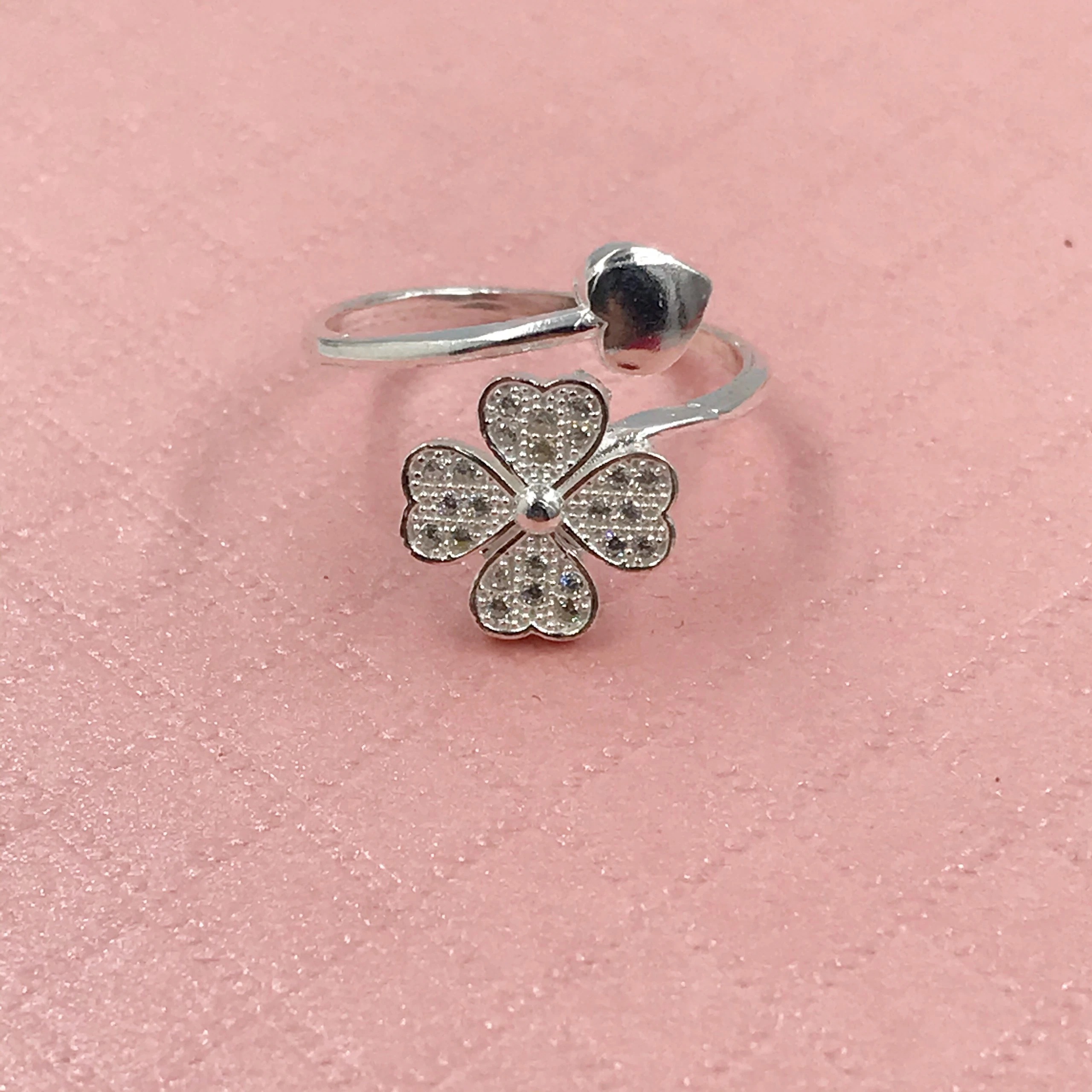 Nhẫn Nữ Bạc Ý - Cỏ 4 Lá May Mắn - Bảo Hành Vĩnh Viễn ( Hàng Chính Hãng ) Bạc Hiểu Minh NU384S