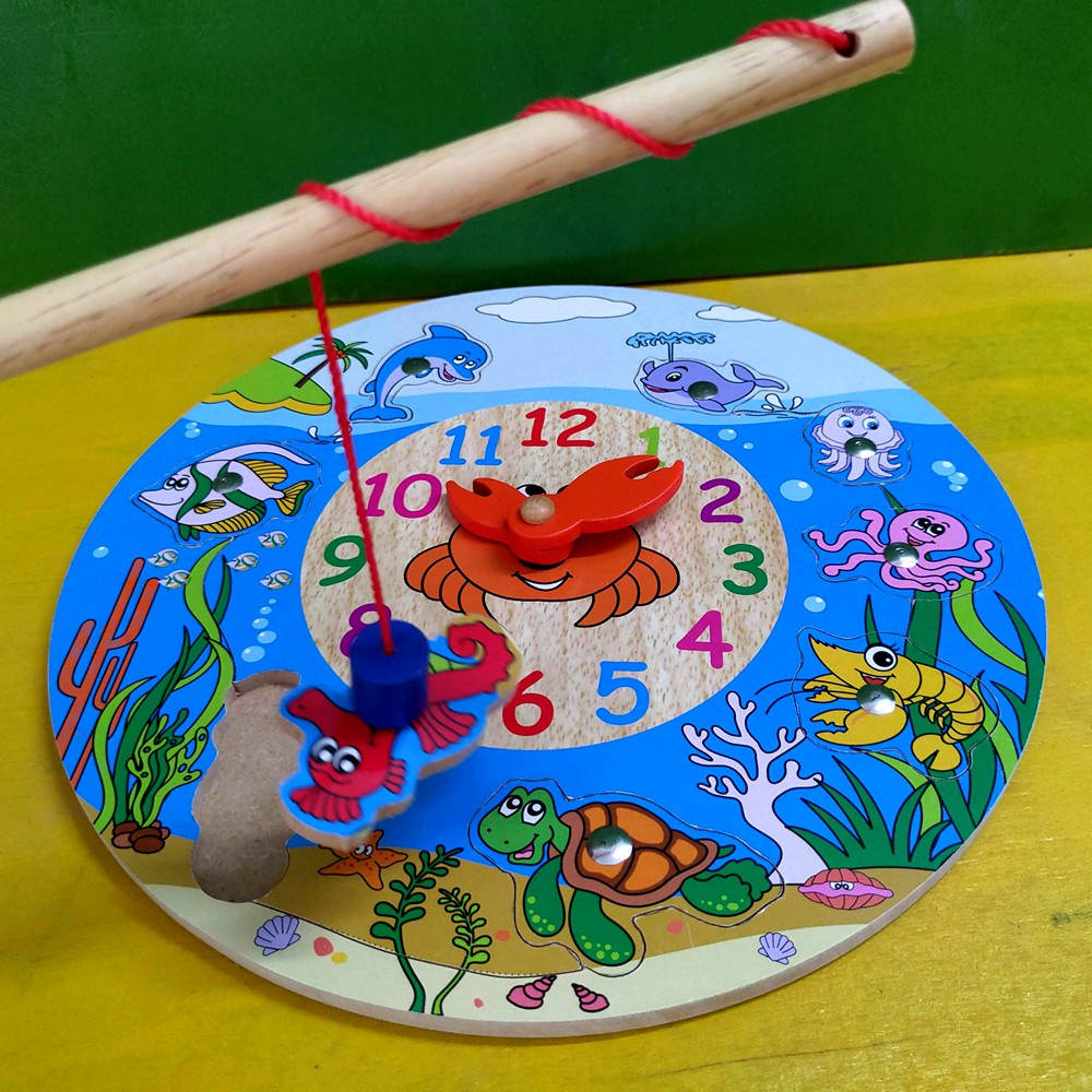 Đồ chơi đồng hồ, kết hợp câu cá đa năng cho bé