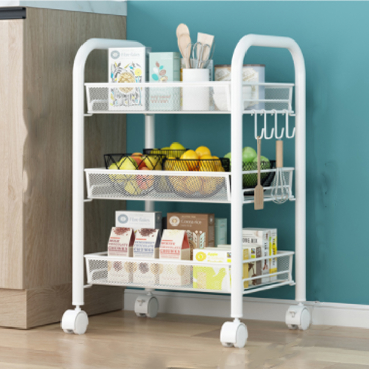 Kệ để đồ đa năng 3 tầng có bánh xe di chuyển tiện dụng