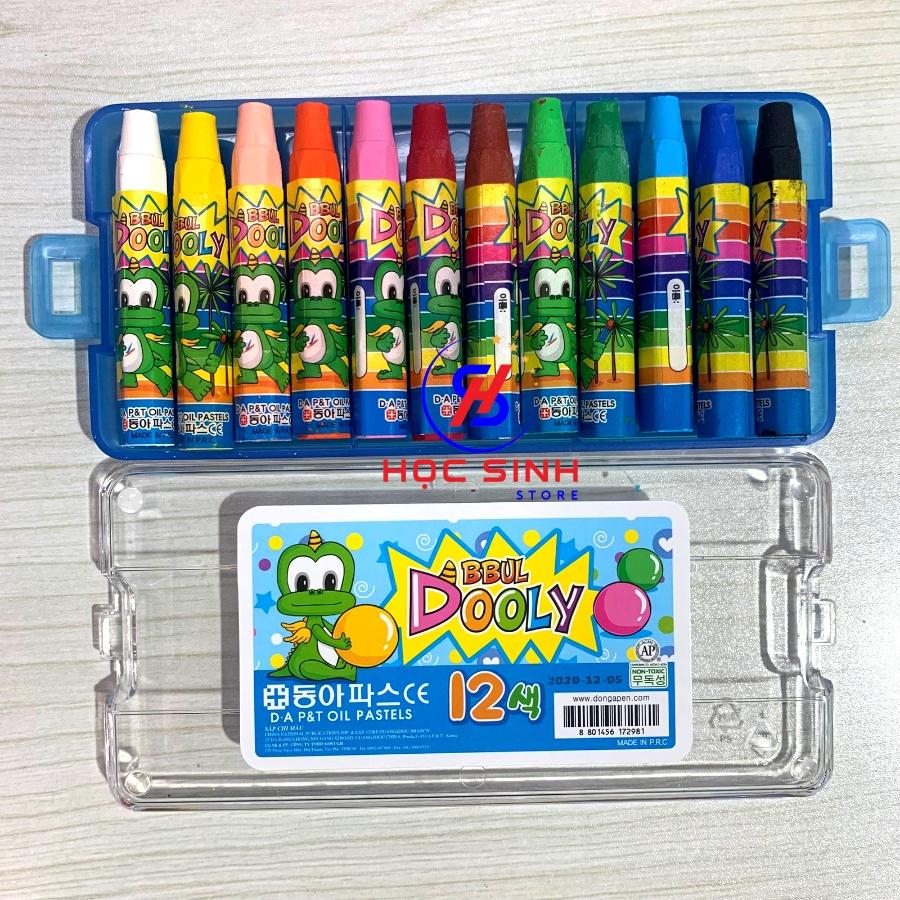 Hộp 12 bút sáp màu Dooly Hàn Quốc