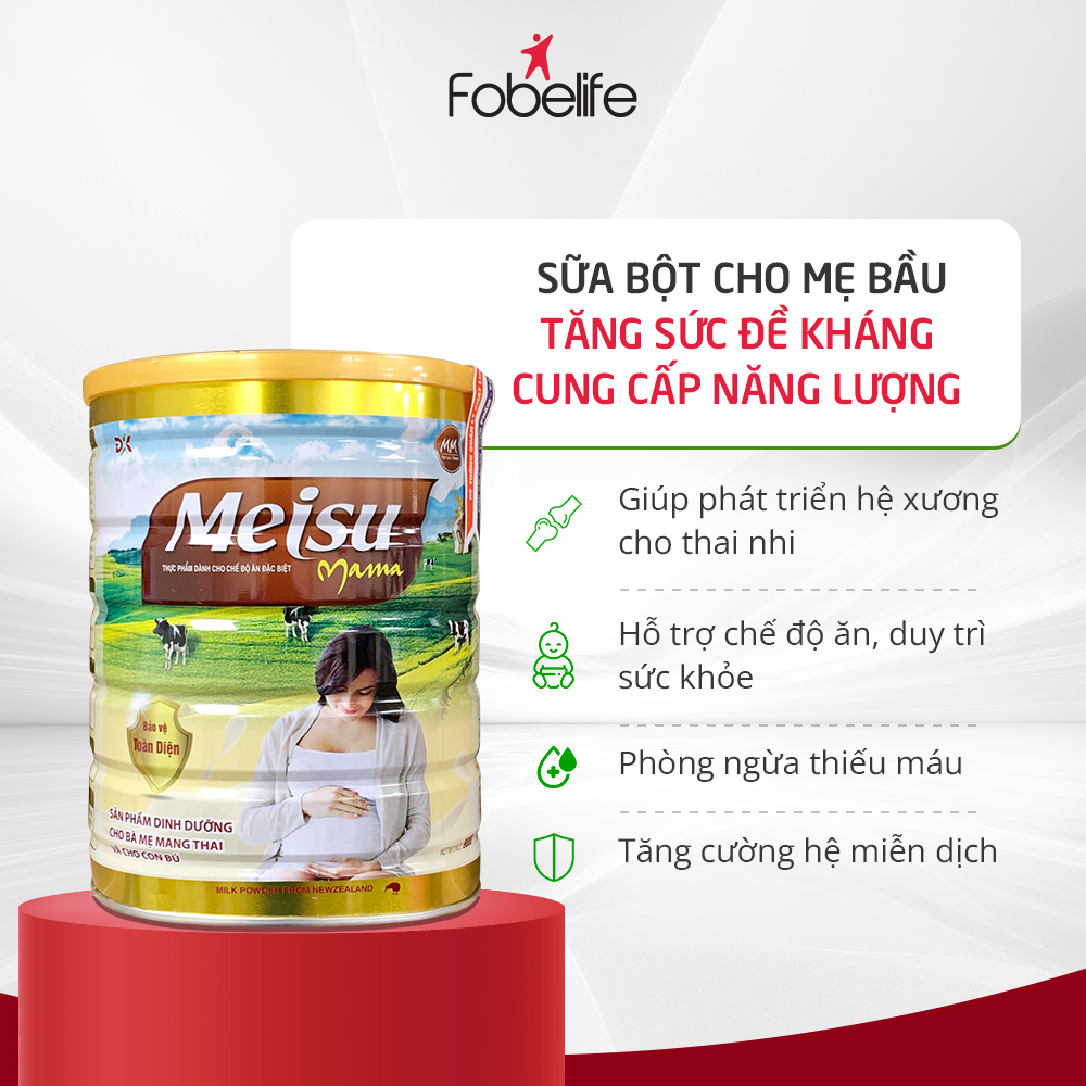 Sữa Bột Cho Mẹ Bầu Hỗ Trợ Phát Triển Xương Chắc Khoẻ Bổ Sung Vitamin Sắt Kẽm Meisu Mama