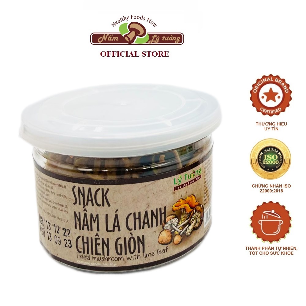 Snack Nấm Lá Chanh Chiên Giòn Lý Tưởng 30g, Snack Ăn Vặt Healthy