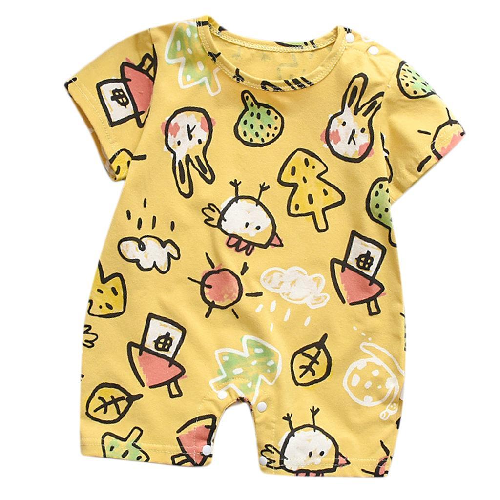 Summer Baby Boys Girls Short Sleeve Romper Cute Cotton Jumpsuit