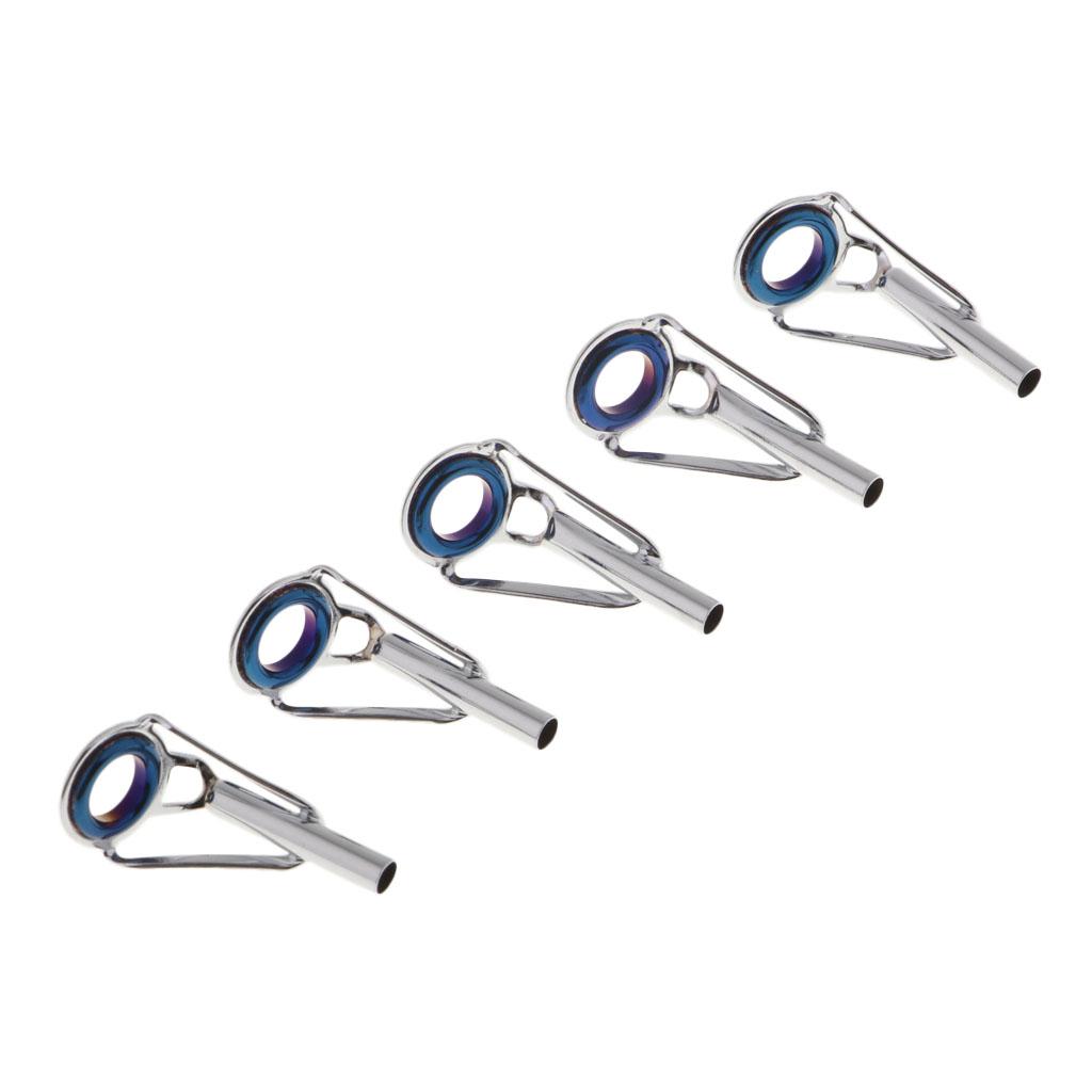5pcs Fishing Rod Guides Tips Repair Kit Spinning Casting Rod Tip Ring