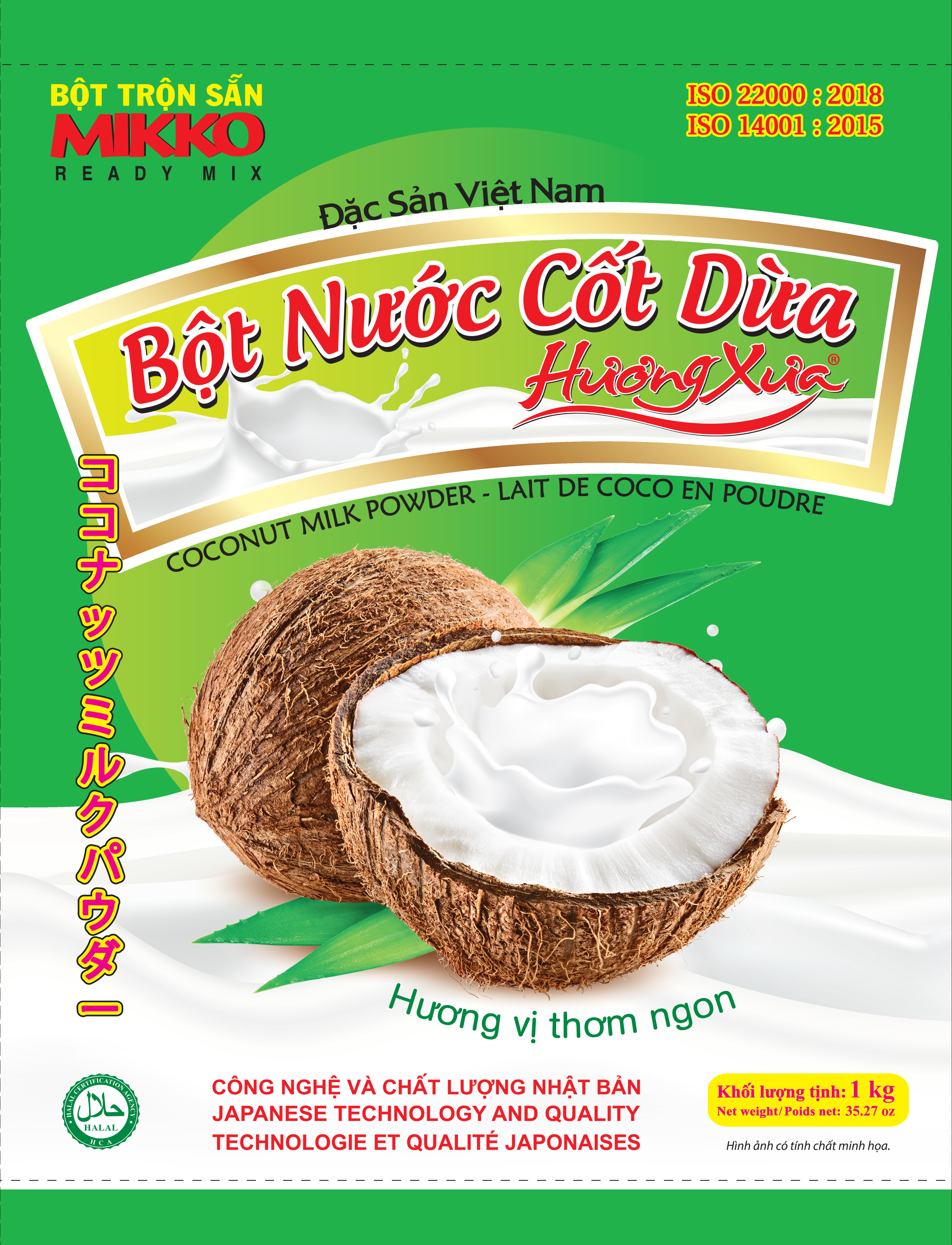 Bột nước cốt dừa 1kg Mikko Hương Xưa