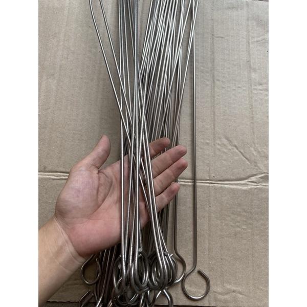 Que xiên nướng thịt bằng inox dài 60cm