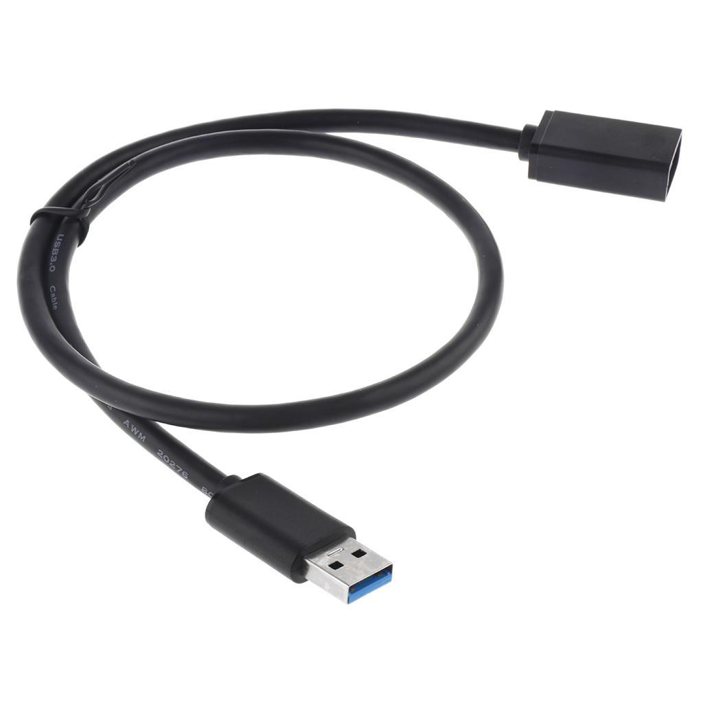 USB 3.0 Type A-Male to A-Female Extender M/F Extension Cable Black 0.5meter