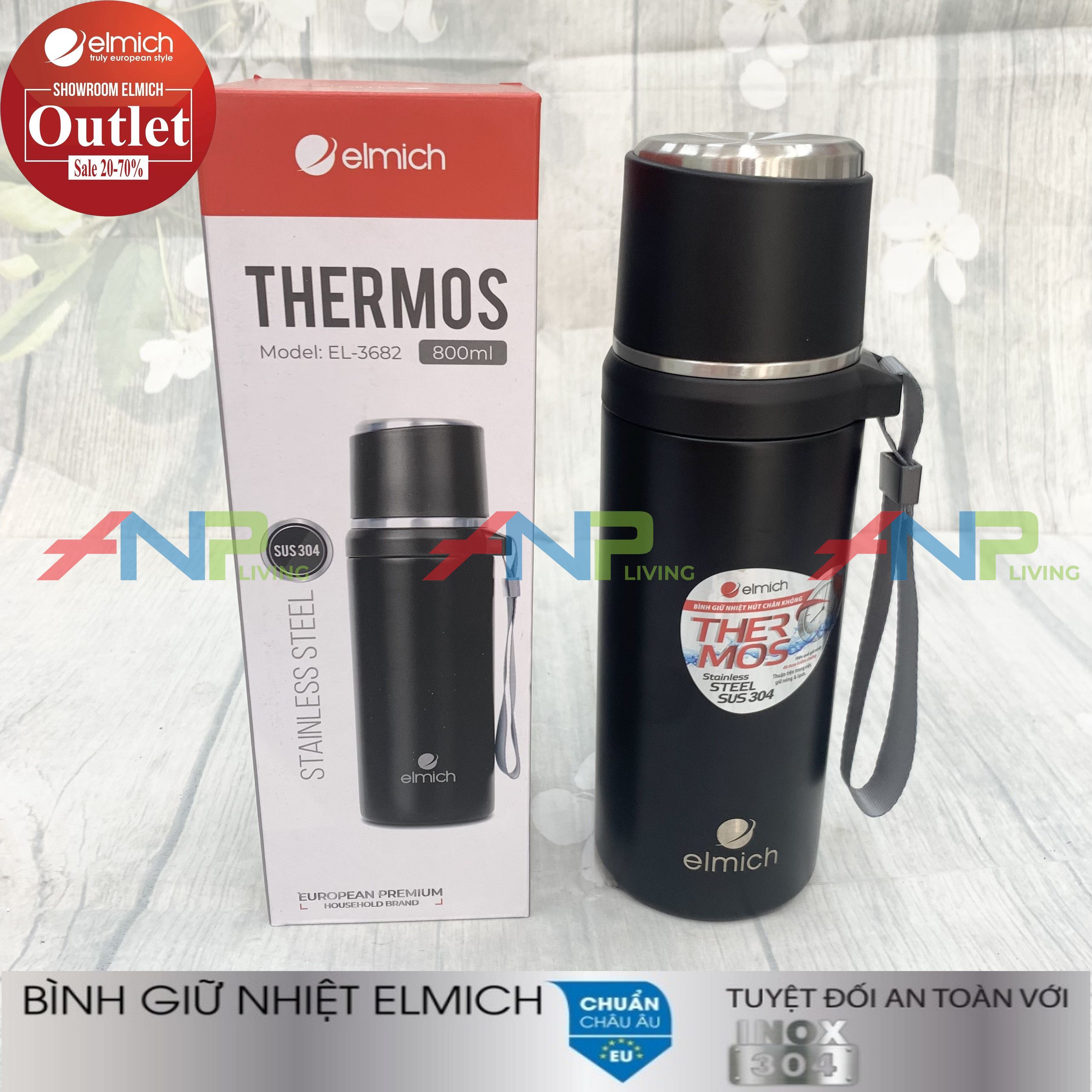 Bình Giữ Nhiệt Inox 304 Nóng 8h Lạnh 12h ELMICH El3682 800ml