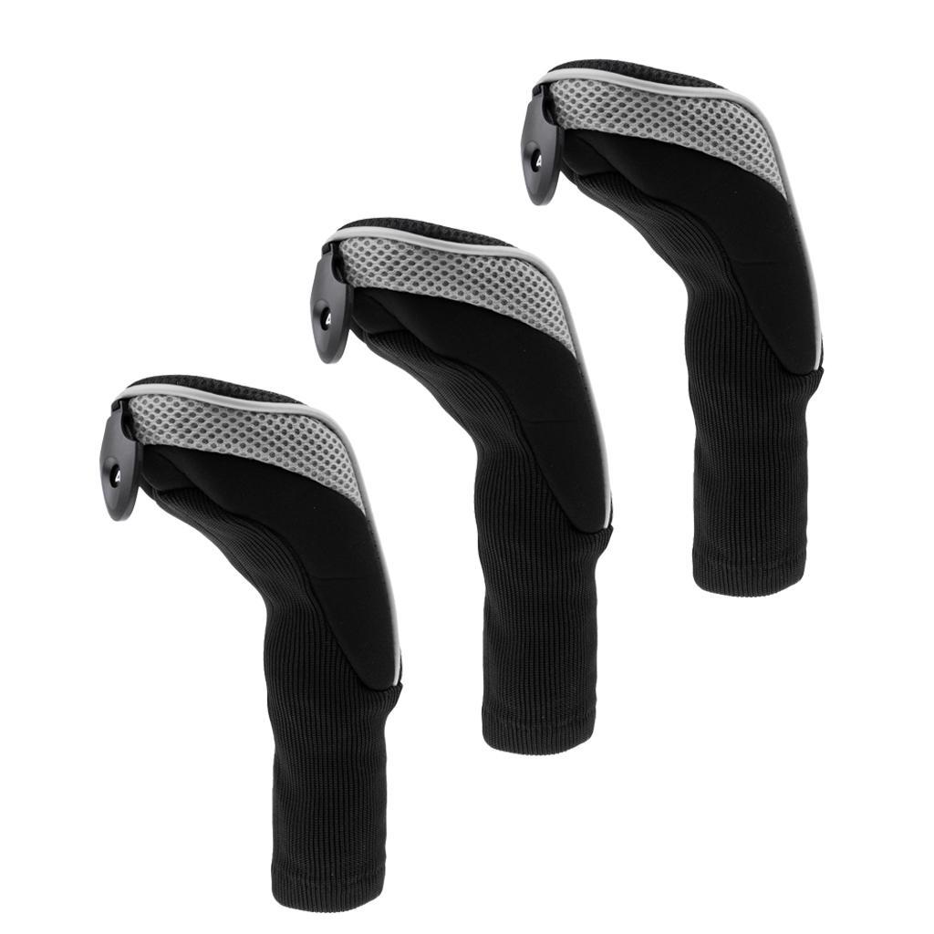 3 Pieces Golf Club Covers, Neoprene Mesh Headcover for Golf Club Iron Wood Head Covers
