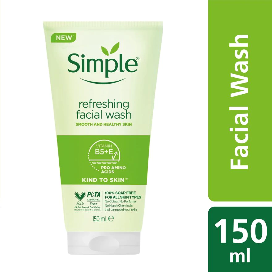 Gel Rửa Mặt Simple Refreshing Facial Wash Gel Dành Cho Da Nhạy Cảm 150ml