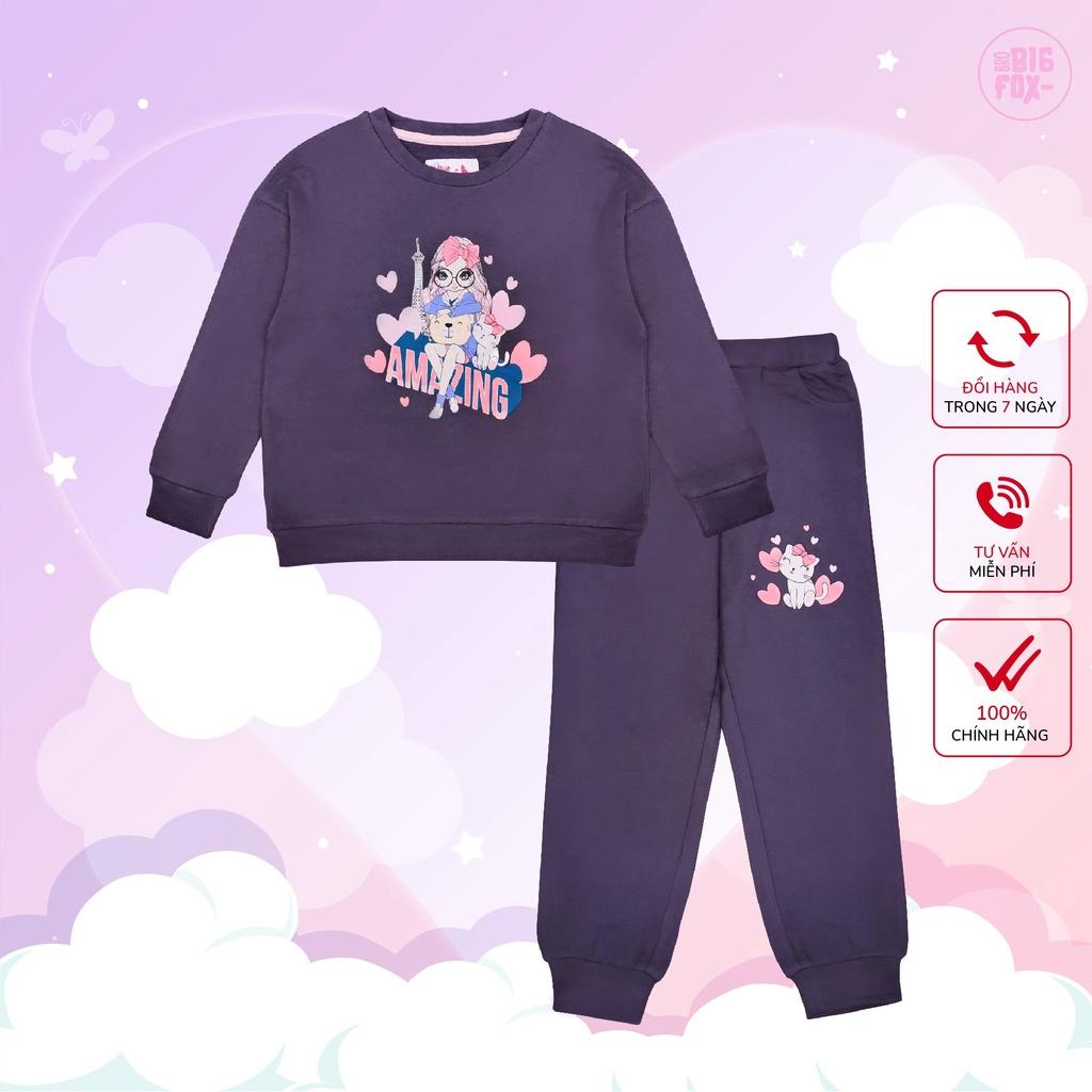 Bộ dài tay bé gái BIGFOX - MISS MEOW size đại, bộ thu đông cho bé phong cách Hàn Quốc in amazing 11 - 37 kg