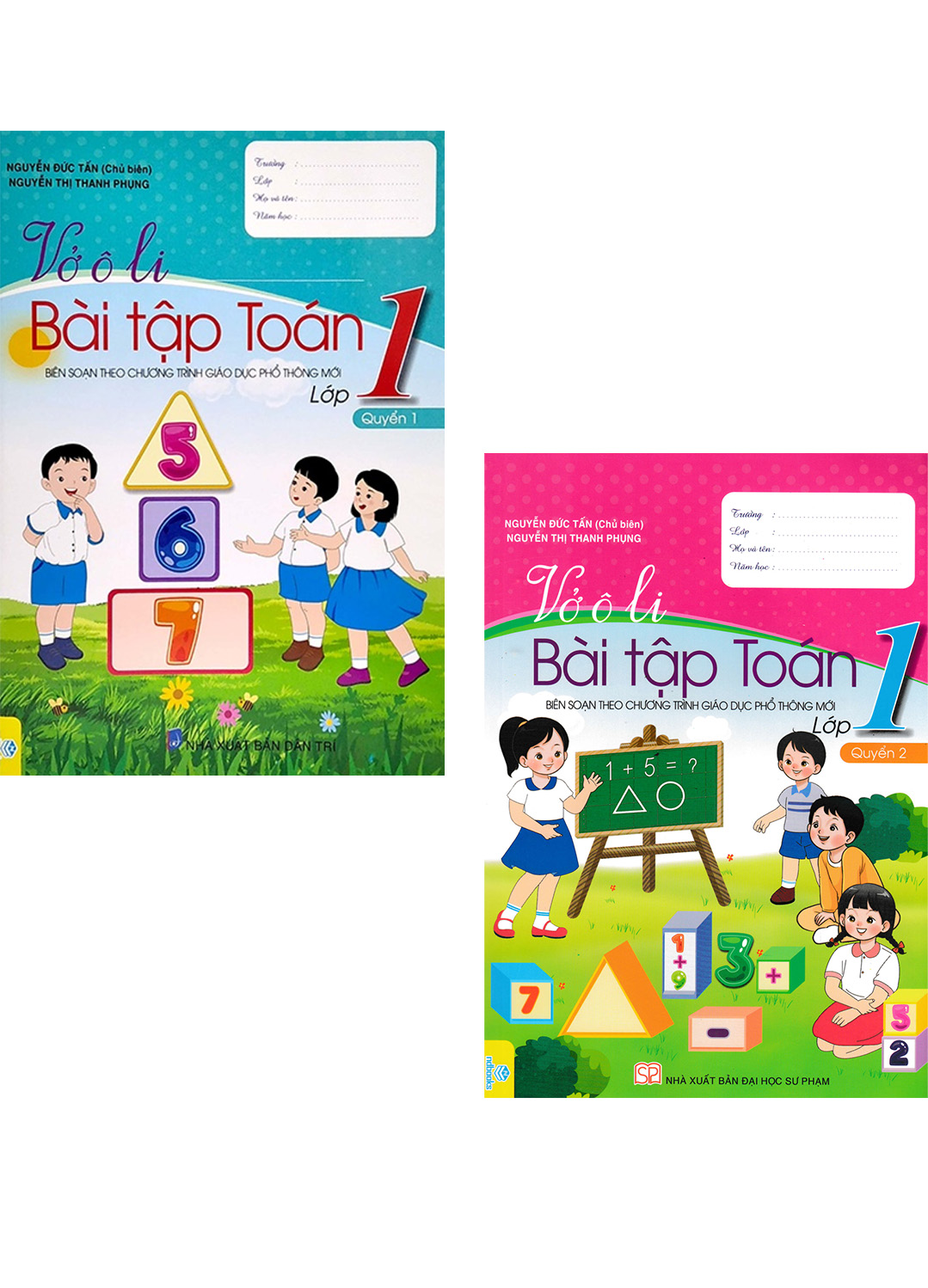 Combo Vở Ô Li Bài Tập Toán Lớp 1 - Quyển 1 + 2