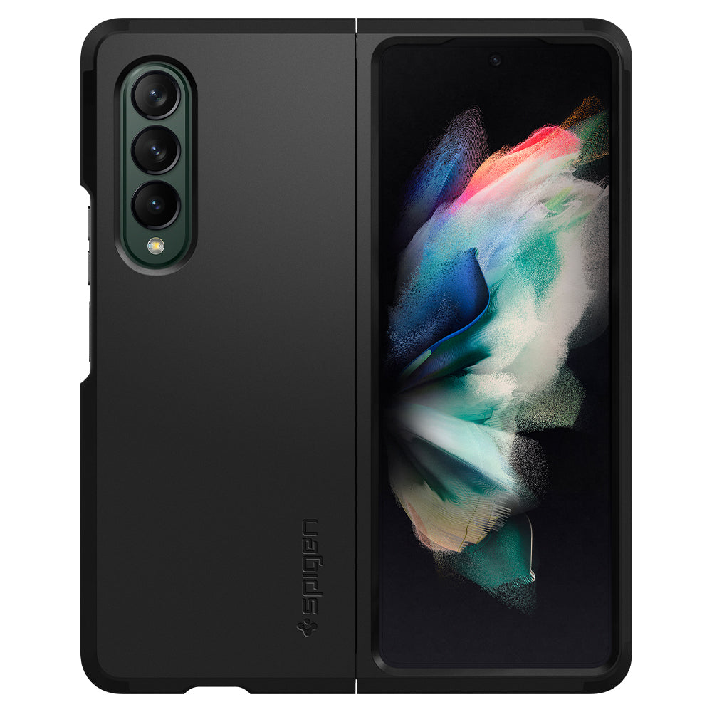 Ốp lưng Spigen Tough Armor Black cho Samsung Galaxy Z Fold 3 5G - Thiết kế đẹp mắt, chống sốc, bền bỉ, viền camera cao - Hàng chính hãng
