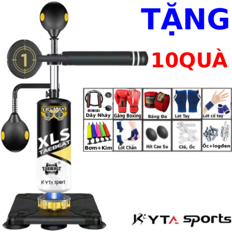 Bao cát đấm bốc liên hoàn trẻ em, Trụ đấm bốc boxing liên hoàn cho bé Kyta Sport chính hãng - Bao cát đấm boxing mma dài 145cm-Ø19cm