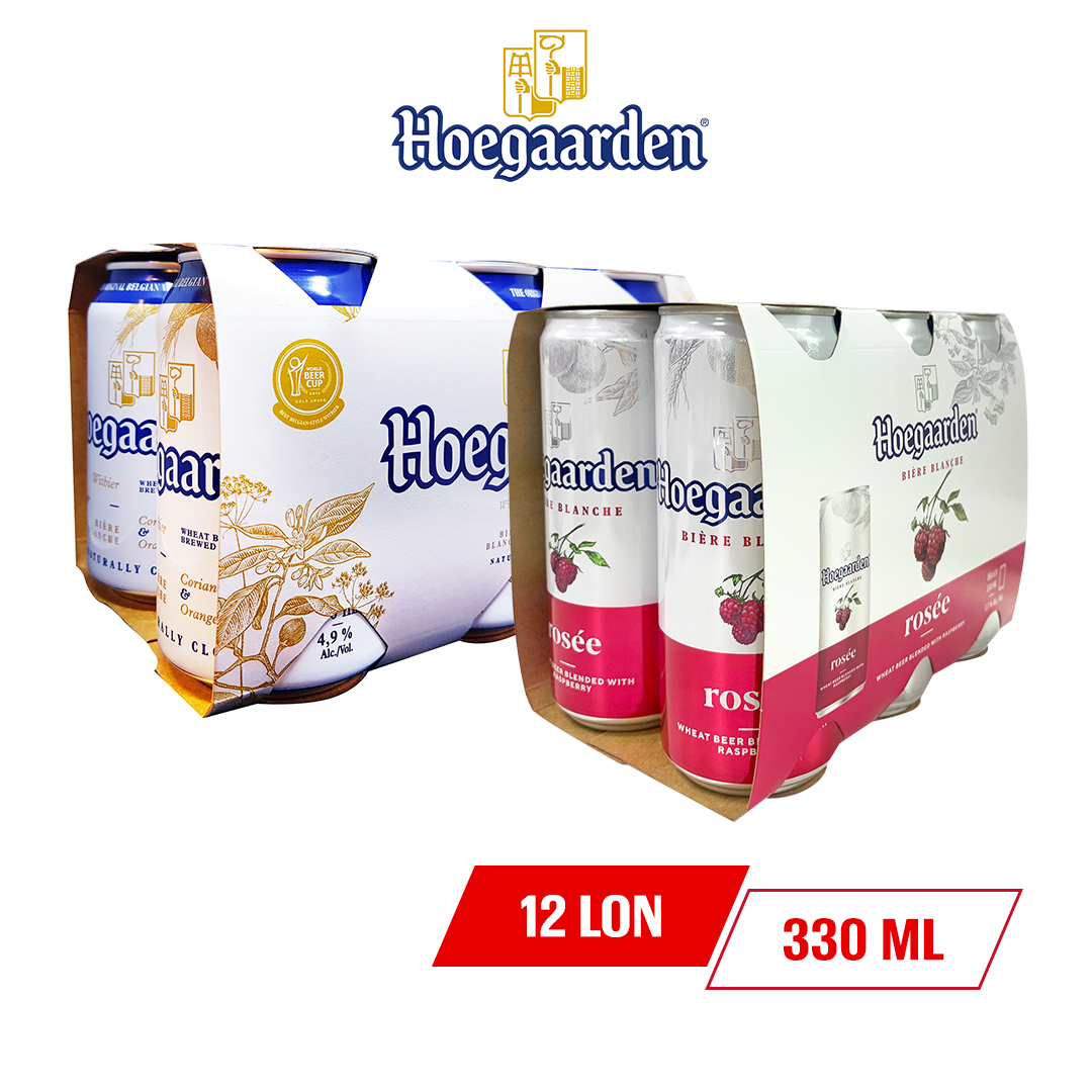 Mua 3 Giảm 10% - Combo Lốc 6 Hoegaarden Rosee & Lốc 6 Hoegaarden White