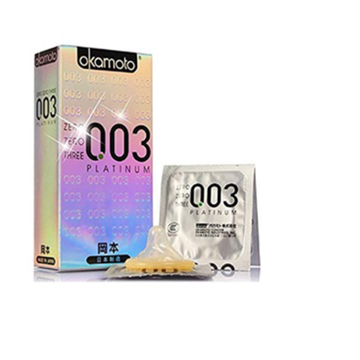 Bao Cao Su Okamoto 0.03 Cool Siêu mỏng Bóng Láng Mát lạnh Hộp 8 Cái