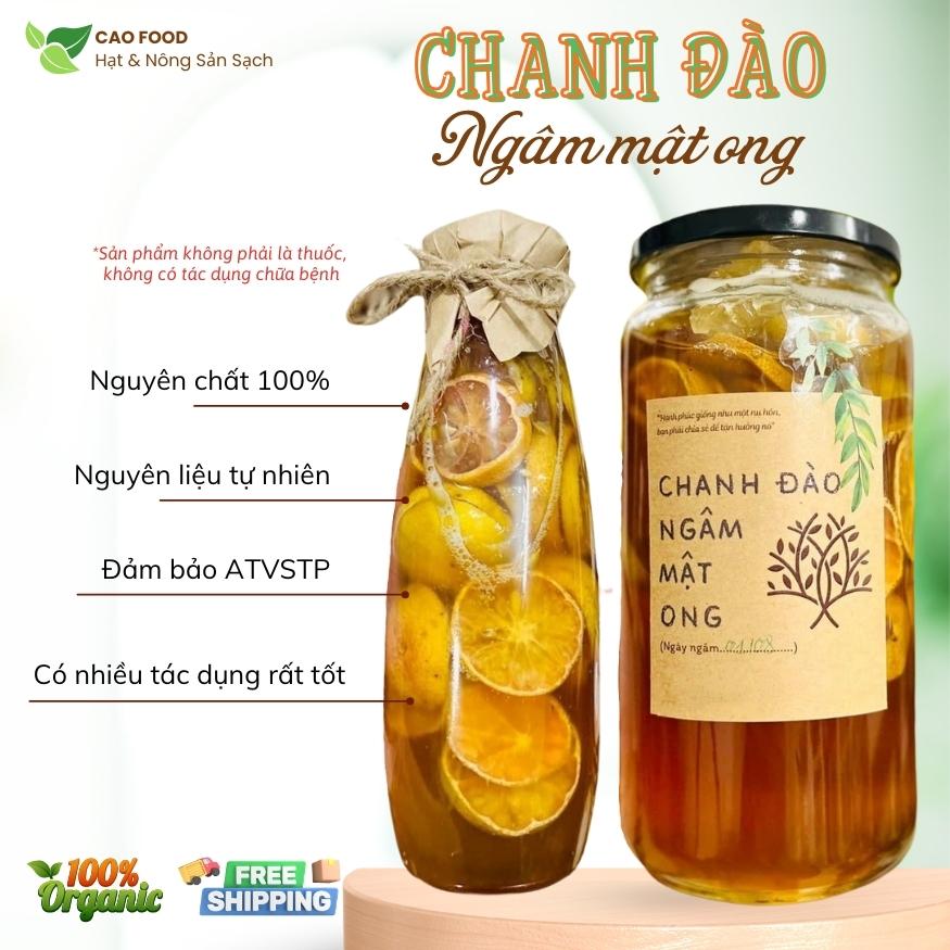 Mật ong ngâm chanh đào đường phèn CAO FOOD nguyên chất 100% - Nông sản nhà làm cao cấp, sạch & chất lượng
