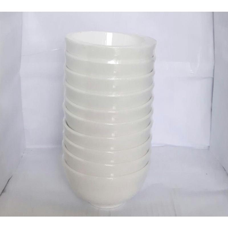 Lốc 10 Chén Cơm Sứ Trắng 4 inch