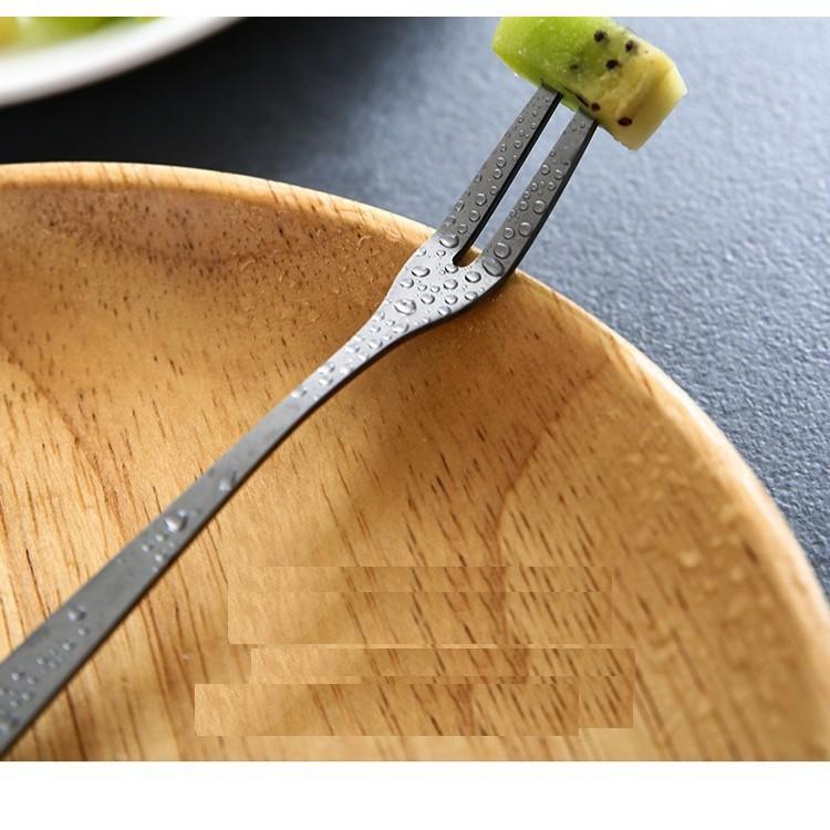 Nĩa xiên hoa quả, đồ ăn bằng inox loại 2 RĂNG