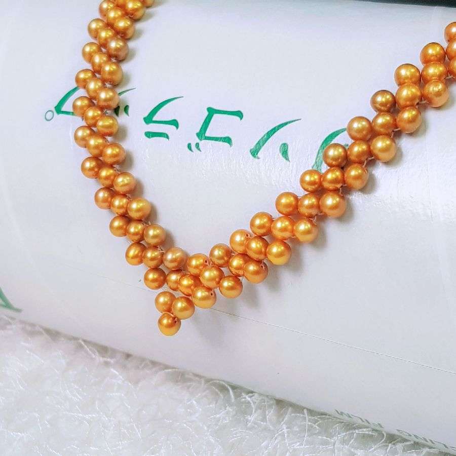 Vòng Cổ Ngọc Trai Nước Ngọt Thiên Nhiên Cao Cấp - Trái Tim Vàng Son - Trang Sức Cô Tấm - GOLDEN PEARL - CTJ0212 - Vàng