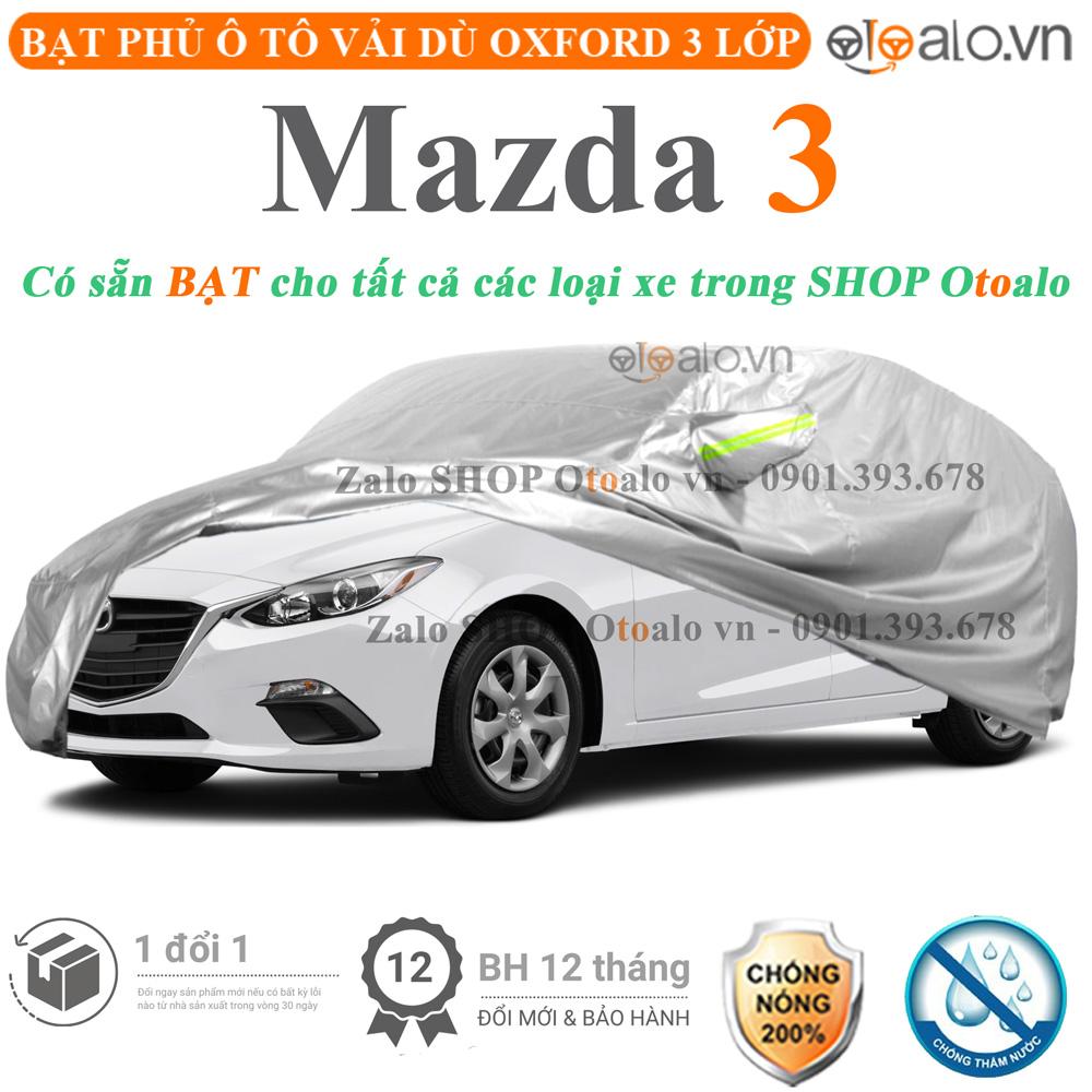 Bạt che phủ xe ô tô Mazda 3 vải dù 3 lớp CAO CẤP BPXOT - OTOALO