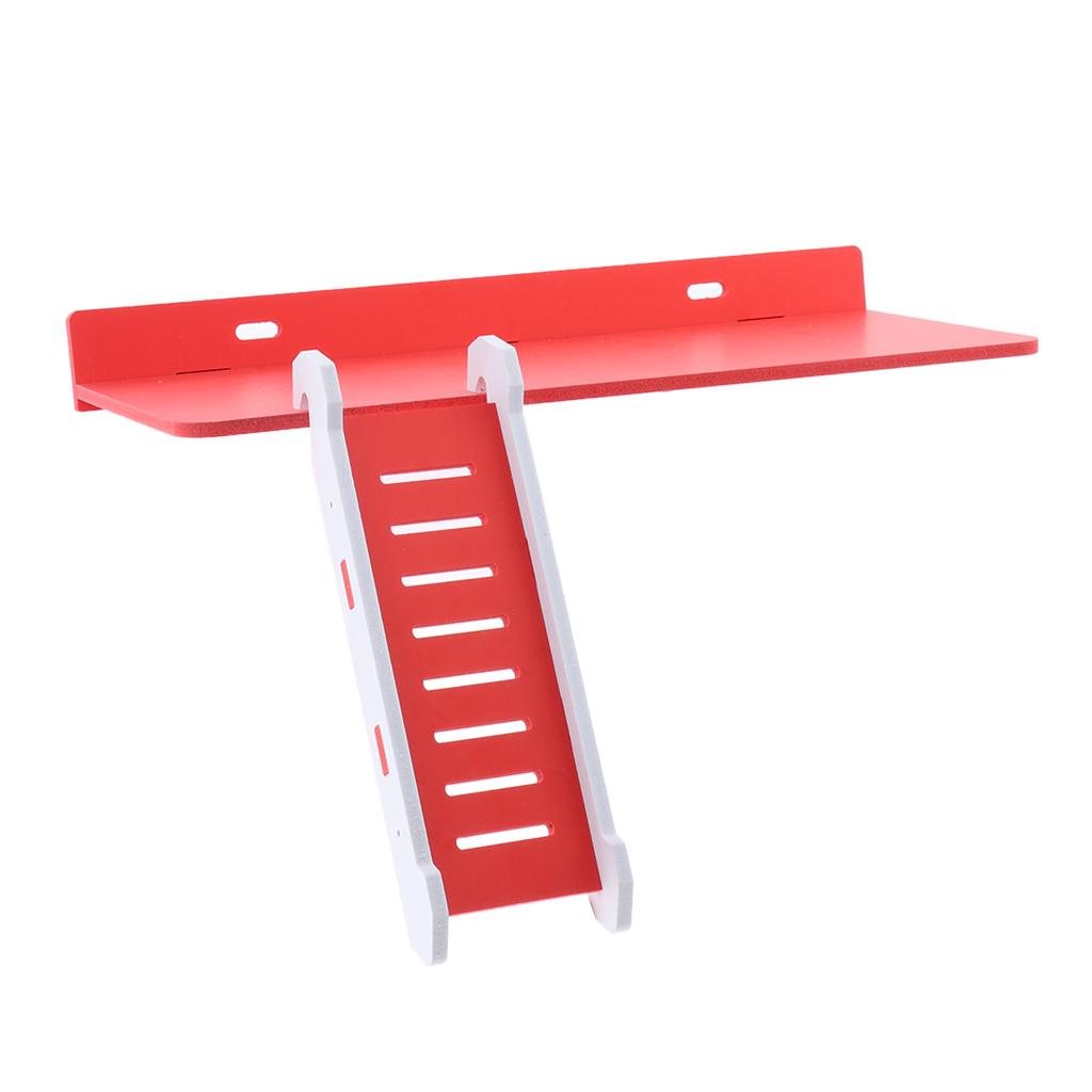 Wooden Platform and Ladder Set for Chinchilla Hamster Climbing blue