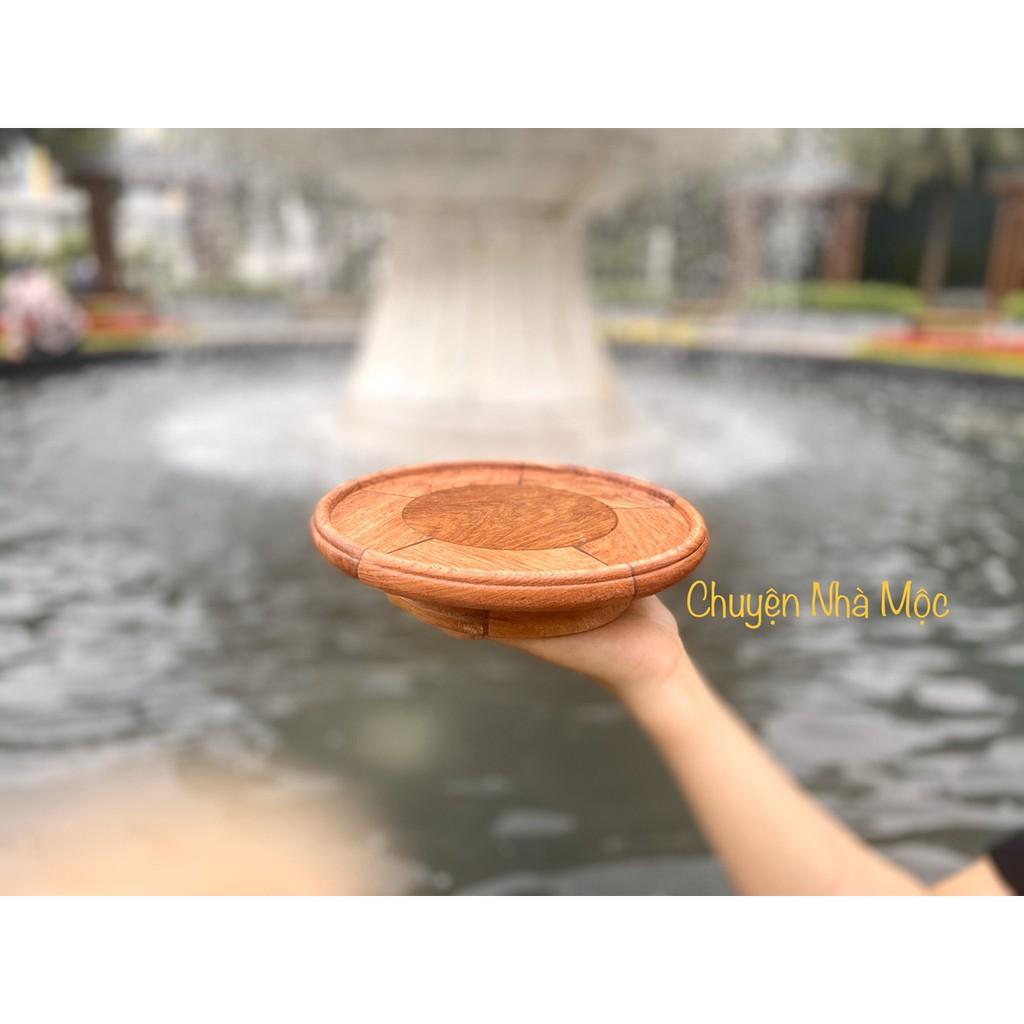 Khay bàn trà tròn gỗ hương
