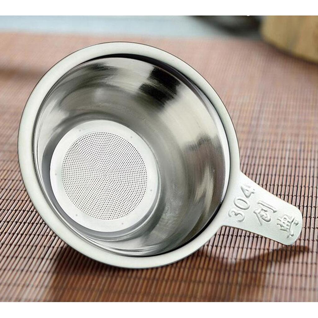 Stainless Steel Round Tea Infuser Filter Strainer Sieve Tray Metal Cup