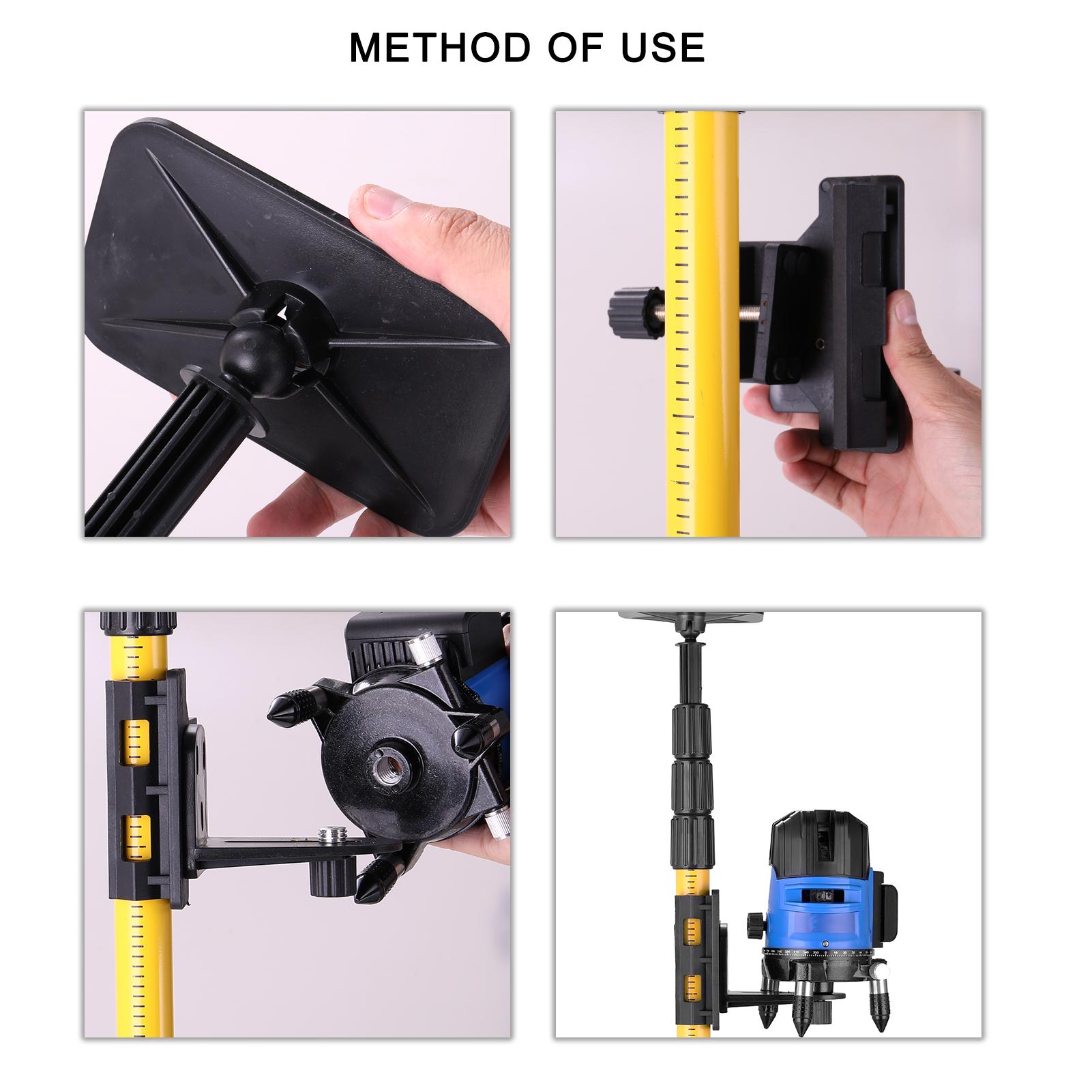 Telescopic Pole for Line Leveler Aluminum Alloy Adjustable Lift Extend Bracket Holder Stand Support for 1/4''and 5/8''