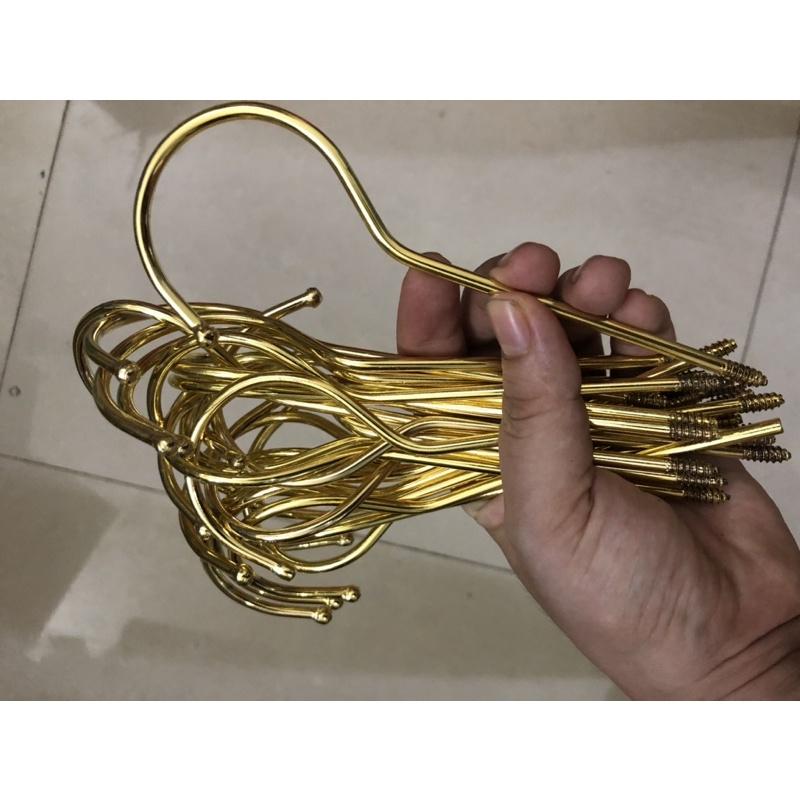 Combo 5c đầu móc mạ vàng dài 15cm-móc kẹp quần áo gỗ chụp hình