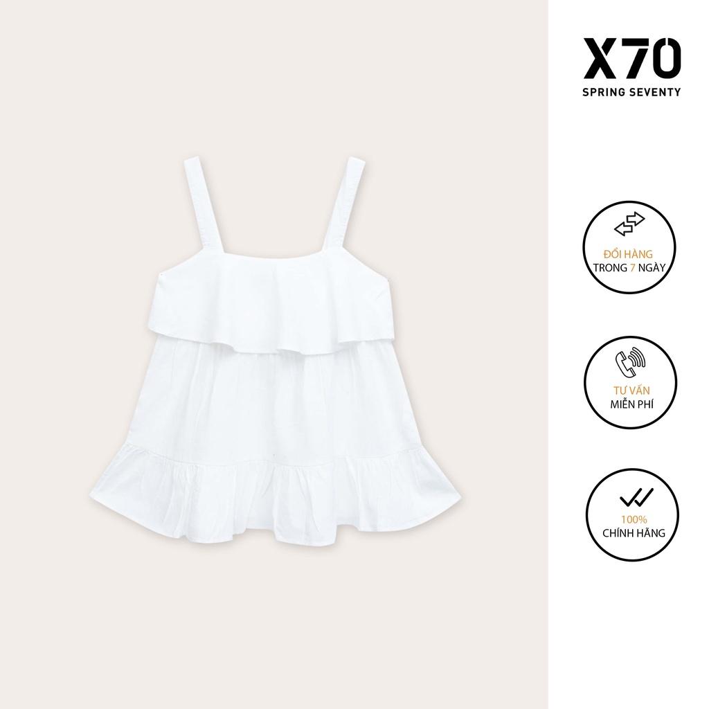 Áo Kiểu Nữ Thiết Kế Hai Dây Hoạ Tiết Bèo Nhún Xếp Tầng Thời Trang X70 - 00540029