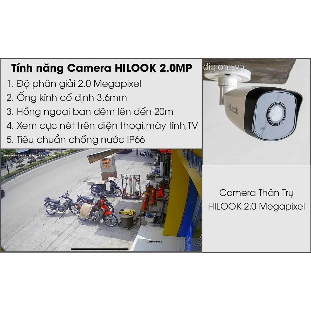 Trọn Bộ 3 Camera Giám Sát 2.0MP HiLook - Cắm Điện Là Chạy - Hàng chính hãng