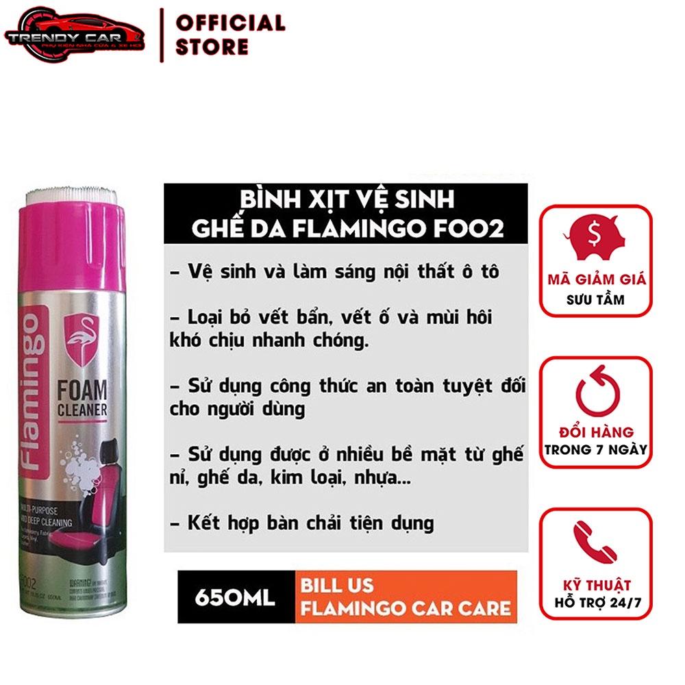 Combo chăm sóc ghế da sofa tại nhà, tẩy sạch vệ sinh và dưỡng bóng ghế da như mới Flamingo dành cho ô tô và ghế gia đình