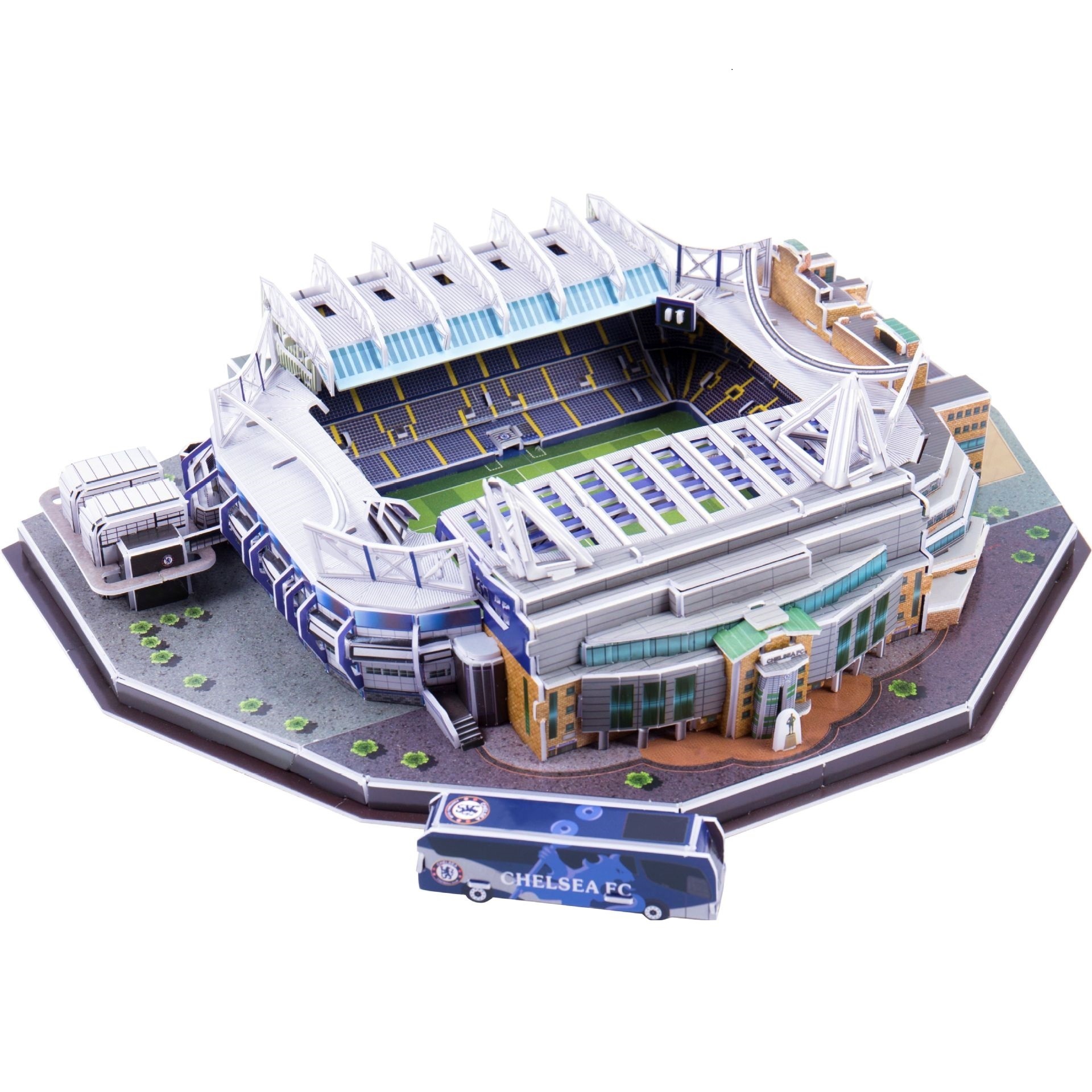 Đồ chơi lắp ráp Giấy 3D Mô hình Sân Vận Động Stamford Bridge Chelsea - Tặn kèm đèn LED