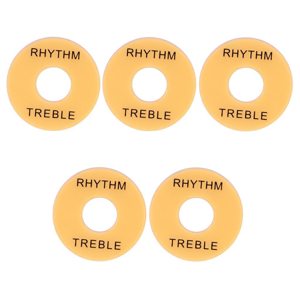 5 Pieces  Black Toggle Switch Washer w/ White Letters for LP  Guitar