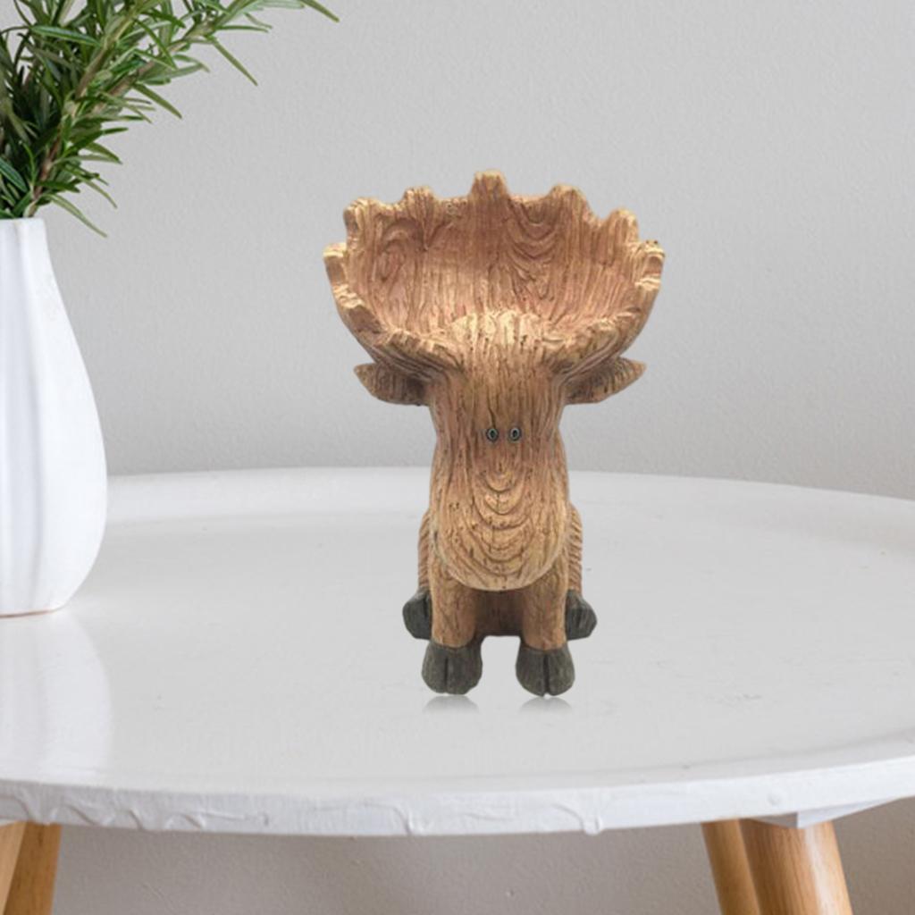 Deer Resin Statue Figurines Storage Box Organizers Desktop Jewelry Container