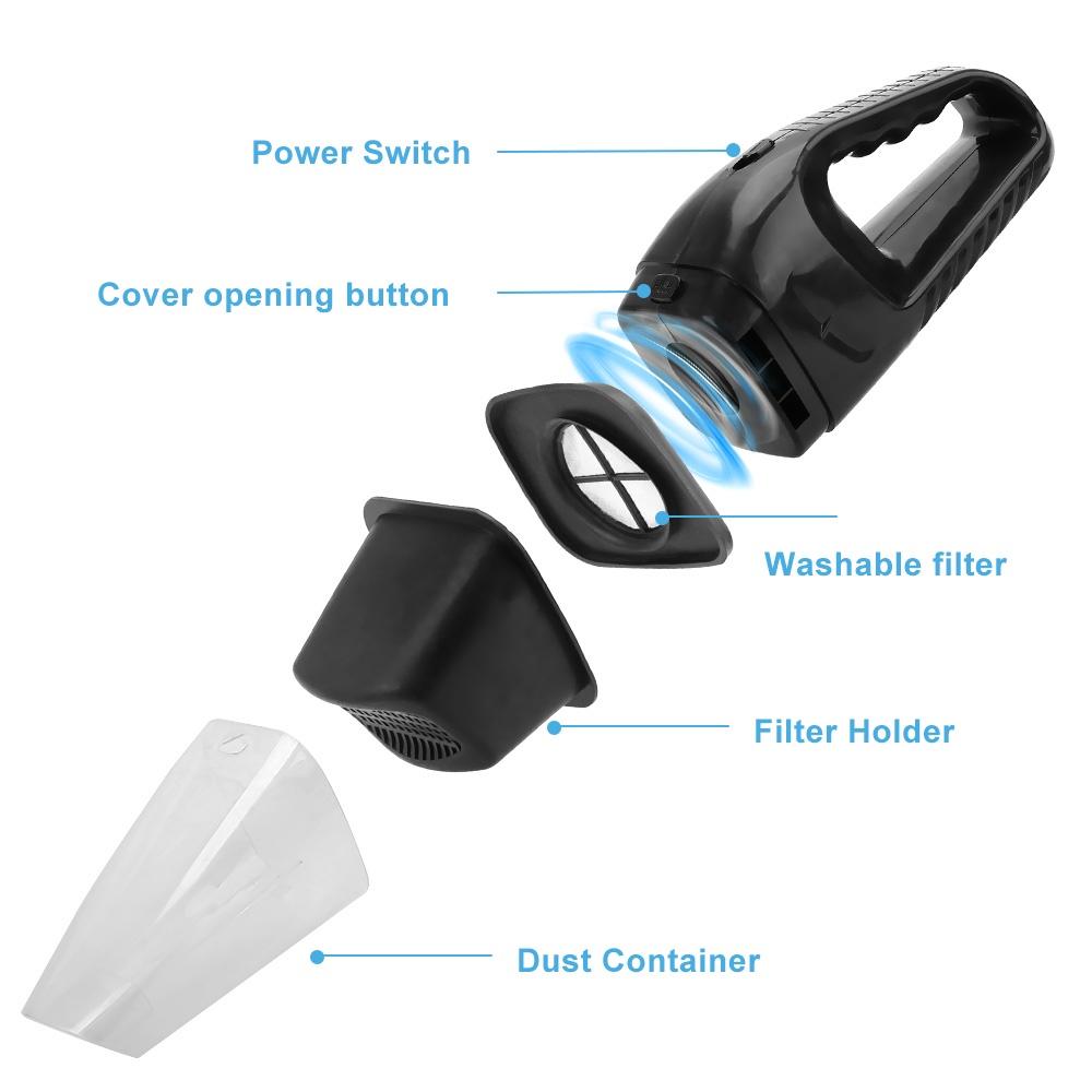 Máy hút bụi cầm tay có đèn LED 12V cho xe hơi