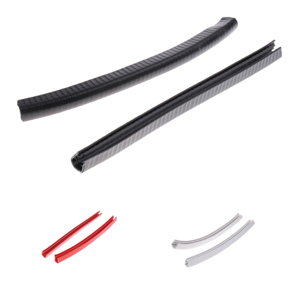 2pcs Rubber Strip Deck Guard Gear for Longboard Skateboard Protection Black