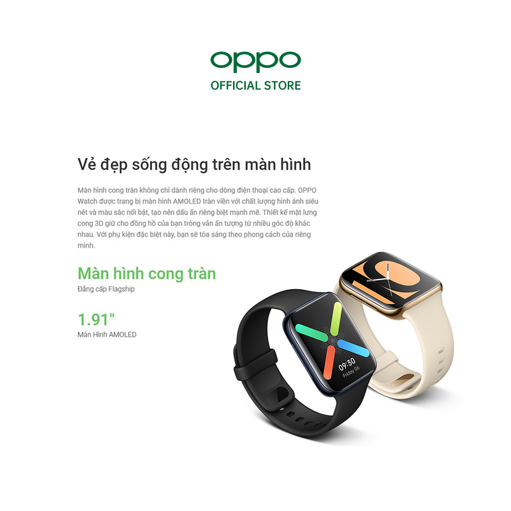 Đồng hồ OPPO Watch 46mm | Màn Hình Cong Tràn | Thời Lượng Pin Đến 21 Ngày | Sạc Nhanh VOOC | Đo Nhịp Tim, Theo Dõi Sức Khỏe - Hàng Chính Hãng