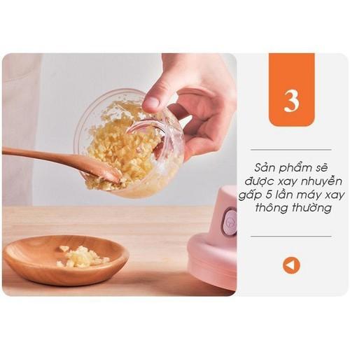 Máy Xay tỏi Ớt,hành,Mini Tự động sạc pin,Mini đa năng Tiện Dụng, máy say tỏi dung tích 250ml