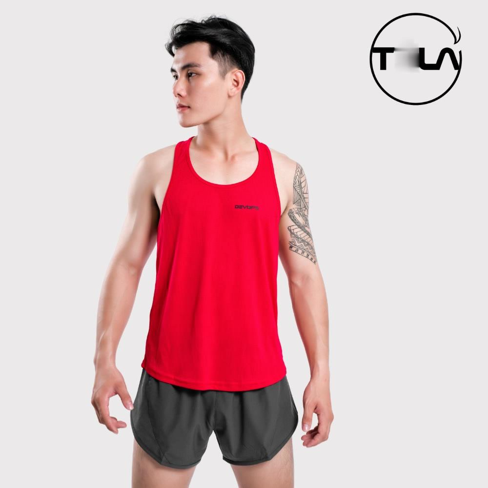 Áo thể thao ba lỗ nam Tsla Devops form rộng dạng lưới mặc tập gym work out yoga DEH1004