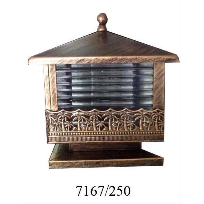 Đèn trụ cổng cây dừa phi 250 mạ màu đồng đẹp