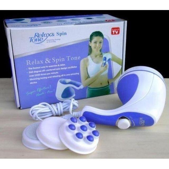 Máy Massage Cầm Tay Trị Liệu Relax & Spin Tone, Giúp Trị Liệu Đau Mỏi Vai Gáy, Tan Mỡ Bụng, Thư Giãn Mệt Mỏi Change GDTM